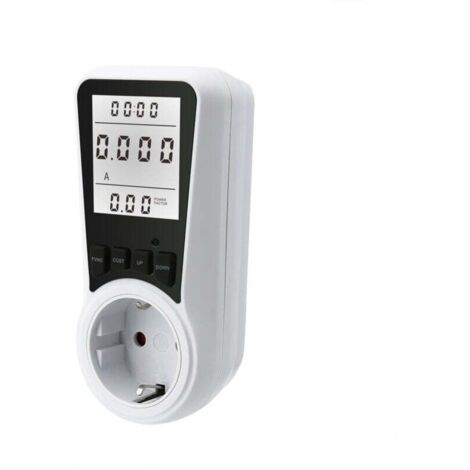 (Lumière blanche) Compteur d'énergie électrique à prise wattmètre, 7 modes de surveillance pour prise électrique avec écran LCD rétroéclairé, mesure de la consommation d'énergie et économie d'énergie,