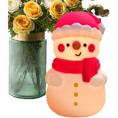 Lumière Boule à Neige - Lampe De Noël Bonhomme De Neige avec Sablier -
