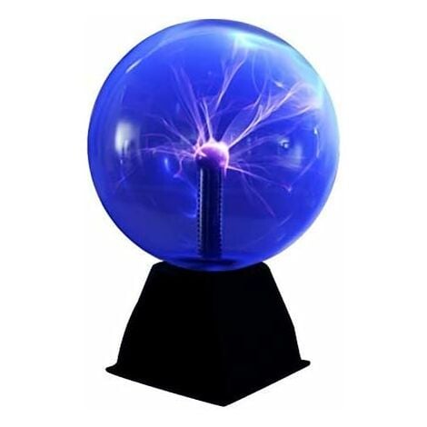 Lumière Boule Plasma, Lampe Plasma magique sensible au toucher et voix, Lumière d'ambiance Decoration Foudre, Lumière de nuit 5（Bleu）