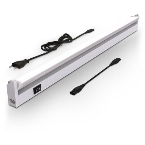 B.K.Licht – Réglette LED orientable 55cm – Platine 8W intégrée – 450Lm – Température réglable 2700/4000K – Argent – Installation facile