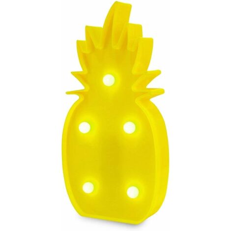 Lumière d'ananas, LED mignon ananas nuit lampe de table lumière pour chambre d'enfants chambre cadeau mur fête vacances décorations pour la maison jaune