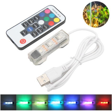 Lumière de Aquarium USB Télécommandée à Distance avec Couleurs Changeantes pour Aquariums Hexagonaux Carrés et Moyens - AUTRES
