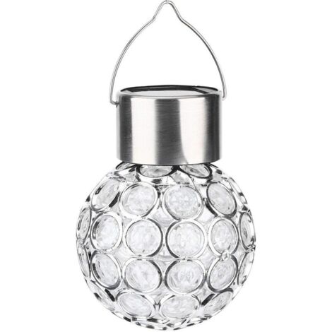 Lumière de boule, 2 pièces LED lampe suspendue colorée charge automatique lumière de boule à énergie solaire pour la décoration de pelouse de cour de jardin extérieur de Noël