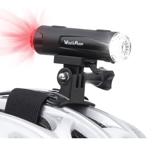 Lumière de Casque de vélo Avant et arrière, lumière de Casque Avant et arrière jusqu'à 200 LM, 5 Modes de lumière Clignotante, lumière de Casque d'équitation étanche Rechargeable par USB