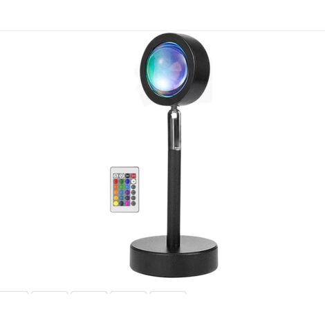Lumière de coucher de soleil - 16 couleurs - Projecteur - Télécommande - Simulation lever/coucher de soleil - Lumière LED - Lumière d'ambiance - Lumière douce - Ambiance estivale (3 pièces)