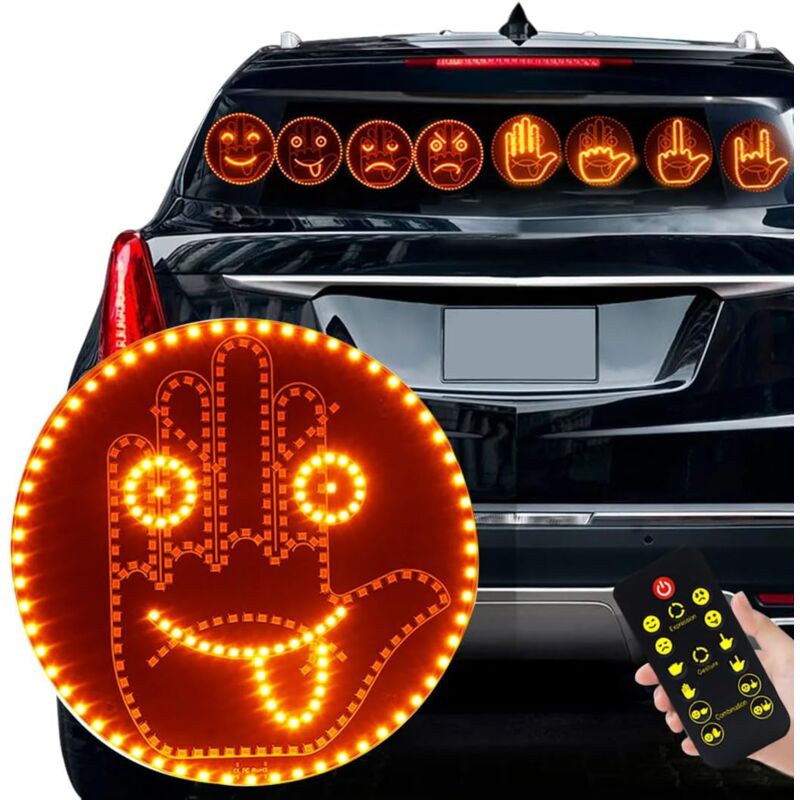 Tigrezy - Lumière de Doigt de Voiture et lumière de Signe d'expression,Lumière de Geste pour Voiture pour s'exprimer,2 en 1, lumière d'expression