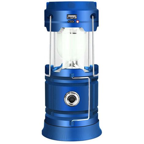 Lampe de camping solaire 2en1 CL-103.ms, boîte de rangement 100 lm - Bleu -  PEARL