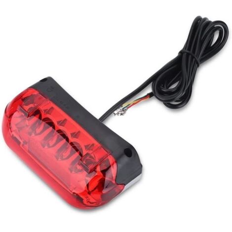 Lumière de Frein de Bicyclette 48V, Avertissement Feu Arrière de Frein à Vélo Electrique LED Clignotants et Feu de Stop de Vélo A135