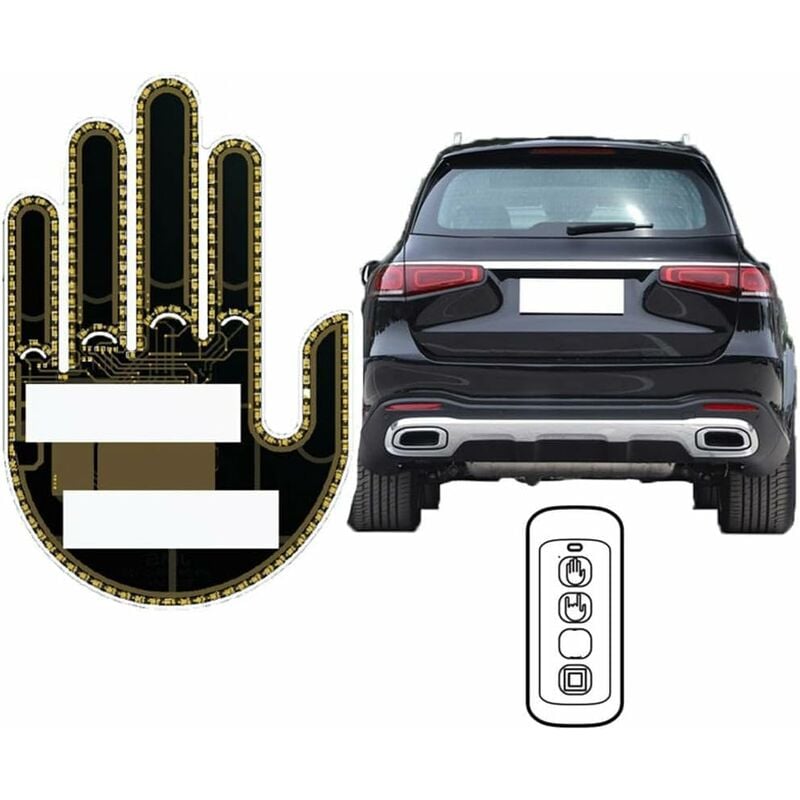 Jusch - Lumière de geste de doigt,lumière de doigt de fenêtre de voiture avec signe drôle, lumière de voiture de doigt, lumière de main de doigt vers