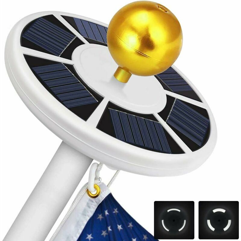 Lumière de mât de drapeau solaire 111 lumière led mât de drapeau super lumineux led lumières de mât de drapeau à énergie solaire pour une durée de