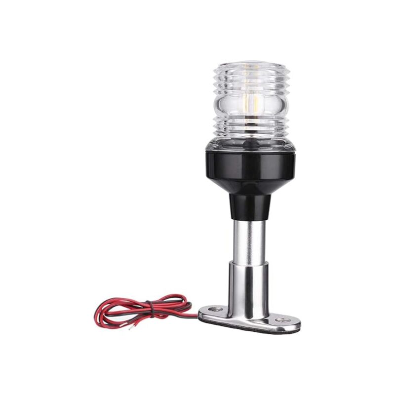 Lumière de Navigation Bateau Feu de Navigation 360 ° LED Blanche 12v Feu de signalisation pour Bateau à Voile Ancre De Lumière pour Bateaux Yacht