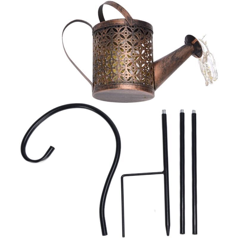 Lumière de Pelouse de Bouilloire Solaire, Bel Arrosoir Solaire Pratique Allume la Lumière de Chaîne pour la Décoration de Cour de Jardin Thanksgiving