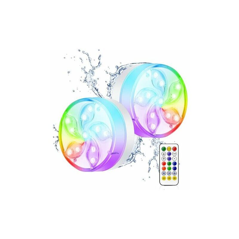 Lumière De Piscine Ip68 Étanche Rvb Multicolore baignoire lumière de piscine LED pour enfants jardinLumière LED de plongée étanche avec télécommande