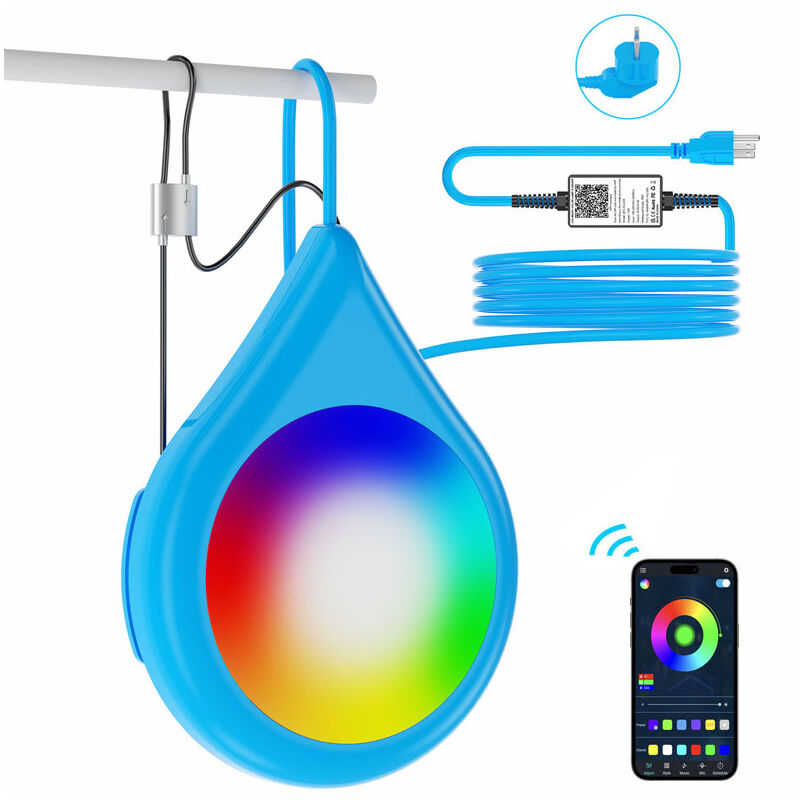 Lumière de piscine LED 15W IP68, étanche, lumière sous-marine avec changement de couleur pour piscines hors sol avec contrôle par application,