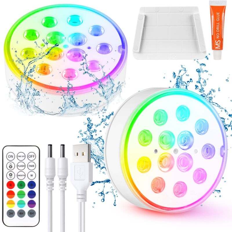 Beijiyi - Lumière de Piscine led Submersible avec Télécommande Éclairage Etanche Lampes IP68 Étanche Lumières Sous-marines Pour Aquariums, Baignoire,