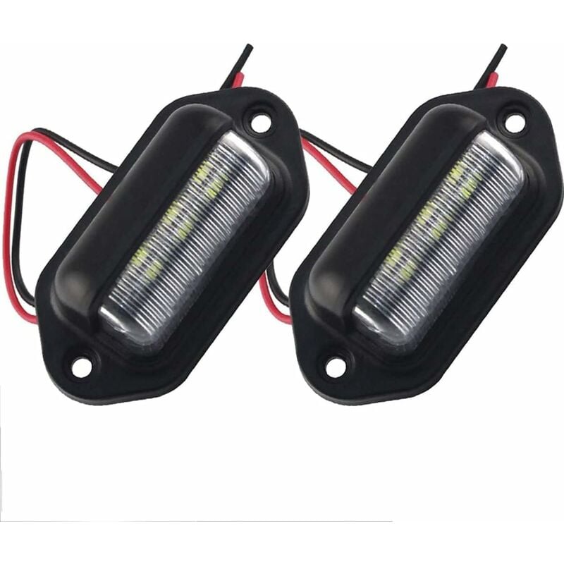 Ersandy - Lumière de plaque d'immatriculation led universelle à 6LED, éclairage de marche de porte pour remorque, camping-car, camion, 2 paquets