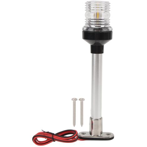 Lumière de Pont de Bateau, Lumière de Navigation d'ancre LED Résistante à la Rouille, Base en Acier Inoxydable pour Bateaux de Pêche (Blanc chaud).