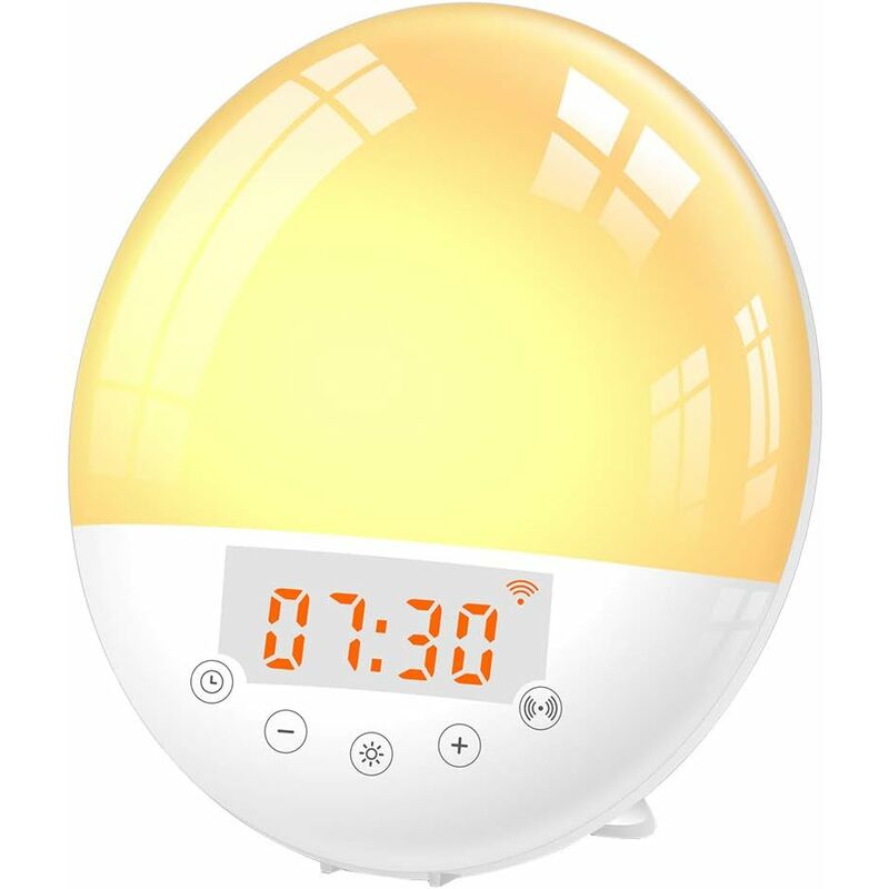 Fei Yu - Lumière de réveil intelligente WiFi, double réveil avec application/Alexa Control Sunrise/Sunset Simulation Snooze Function