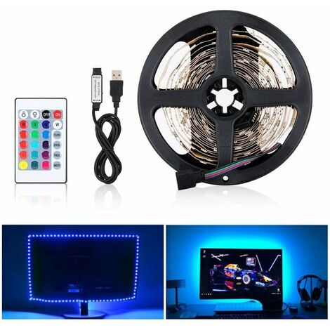 Lumière de ruban LED USB, 5050 RGB 5V DC, Ruban de LED Bande Décorative D'intéri LED pour des Arrière-plans de led TV Lumière Barre led RGB de led television (5M 150LED)