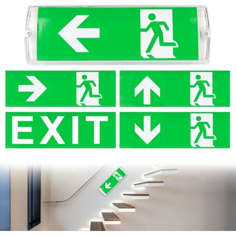 YOZHIQU Lumière de Sortie D'urgence, Éclairage de Secours LED, Voyant D'évacuation De Sécurité 5W, Avec 5 Pictogramme, Lumière de Secours LED, Montage Mural, Pour Supermarché, Centres Commerciaux