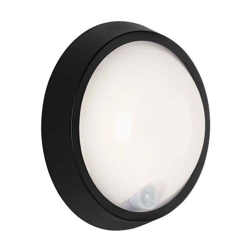 Lampe d'extérieur led avec détecteur de mouvement IP44 12 w, plastique noir Briloner