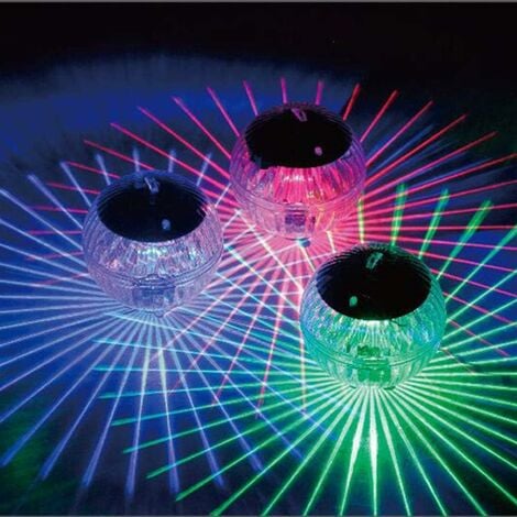 Lumière flottante solaire, lumière solaire de piscine de boule magique de changement de couleur, lumière solaire de bassin pour l'étang de piscine（1 pièces）