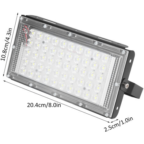 Lumière inondable LED 50W 12V Blanc Super Bright Impermétrique extérieure en extérieur pour les jardins