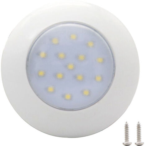 Lumiere Interieure De Voiture Ronde 15Led, Lumiere Interieure Impermeable De Lumiere Blanche 12V, 95Mm