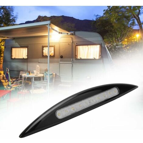Lumière LED auvent étanche auvent pour caravanes RV et Bateau 12V 5W(Noir)