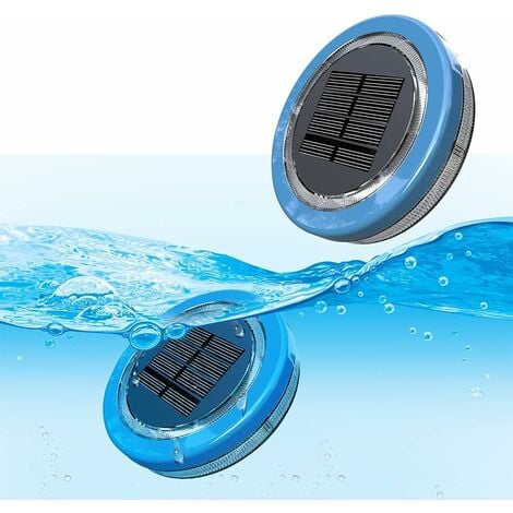 Lumière LED de plongée solaire 2 pièces, éclairage sous-marin IP68, lumière de baignoire étanche, lumière de piscine avec capteur de lumière, pour jardin de piscine de baignoire d'aquarium