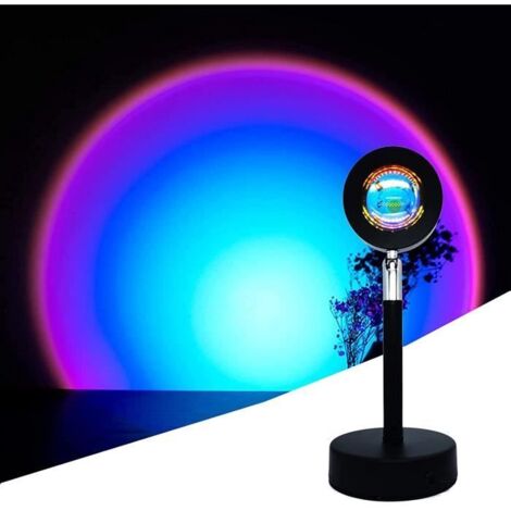 Lumière LED de projection de coucher de soleil, support de plancher arc-en-ciel lampe moderne veilleuse cadeau pour
