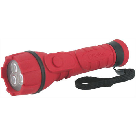 Lumière led lampe de poche tubulaire caoutchouc 3led 104153