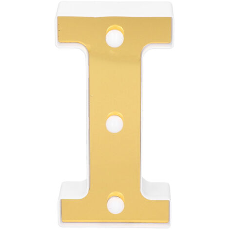 Lumière LED Lettre I Dorée - Veilleuse Chambre pour Mariage Anniversaire Décoration Blanc Chaud
