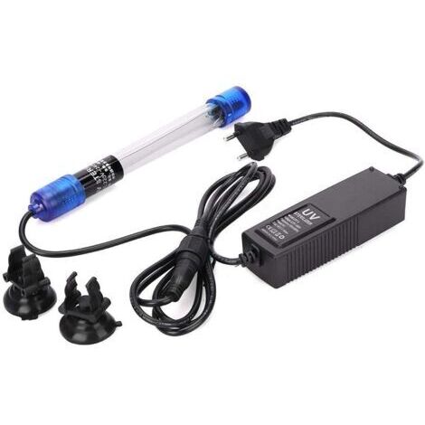 Lumière LED pour aquarium, lampe UV étanche 220-240 V lampe de stérilisation algues bactéries vertes tuant la lampe UV stérilisation de l'eau stérilisation de l'aquarium prise UE