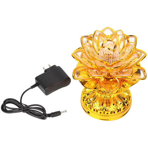 Lumière Lotus Bouddhiste Colorée - Alimentation 110-240V, Prise US (Sans Pile)