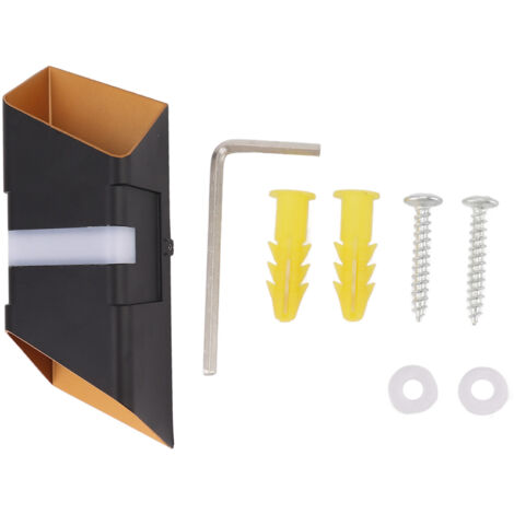 Lumière Murale Extérieure Moderne Noir Or, LED 10W 3000K Éclairage Haut Bas Étanche pour Jardin Portail Cour 85‑265V