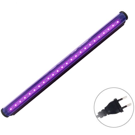 Lumière noire LED, bande lumineuse UV, tube LED 5W, tube de lumière noire avec interrupteur et prise, adapté aux fêtes, décoration, 1 paquet.