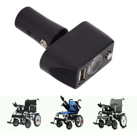 Lumière pour Fauteuil Roulant électrique - Tête XLR à 3 Broches Contrôleur D\'éclairage LED pour Fauteuil Roulant à Charge USB avec Conception à Angle Réglable