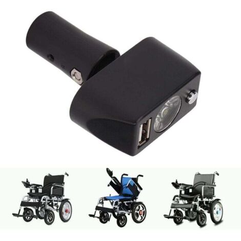 Lumière pour Fauteuil Roulant électrique - Tête XLR à 3 Broches Contrôleur D\'éclairage LED pour Fauteuil Roulant à Charge USB avec Conception à Angle Réglable