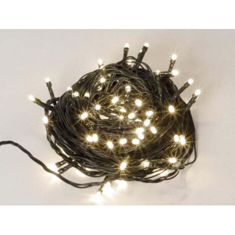LUMIÈRE SCINTILLANTE LED - 12 M - 80 LAMPES BLANCHES - FIL VERT - MODULATEUR - 24 V VELLEMAN GM-LED-12-80-24V-W