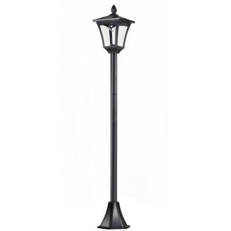 Lumière solaire de chemin de lanterne de jardin avec LED 40 lumens noir 18 X 18 X 160Cm
