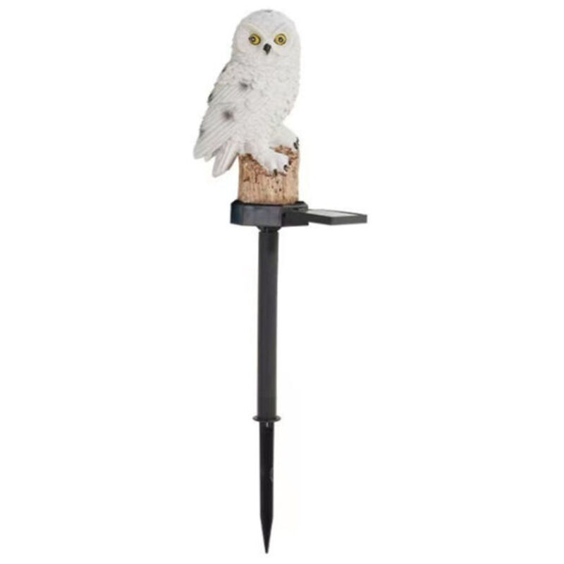 Lumière solaire de jardin LED en forme de chouette en plein air Lampe de pelouse étanche solaire LED lumières éclairage extérieur veilleuse,Blanc