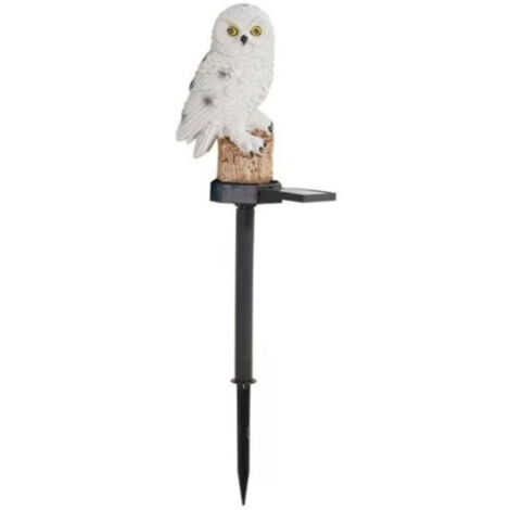 Lumière solaire de jardin LED en forme de chouette en plein air Lampe de pelouse étanche solaire LED lumières éclairage extérieur veilleuse,Blanc