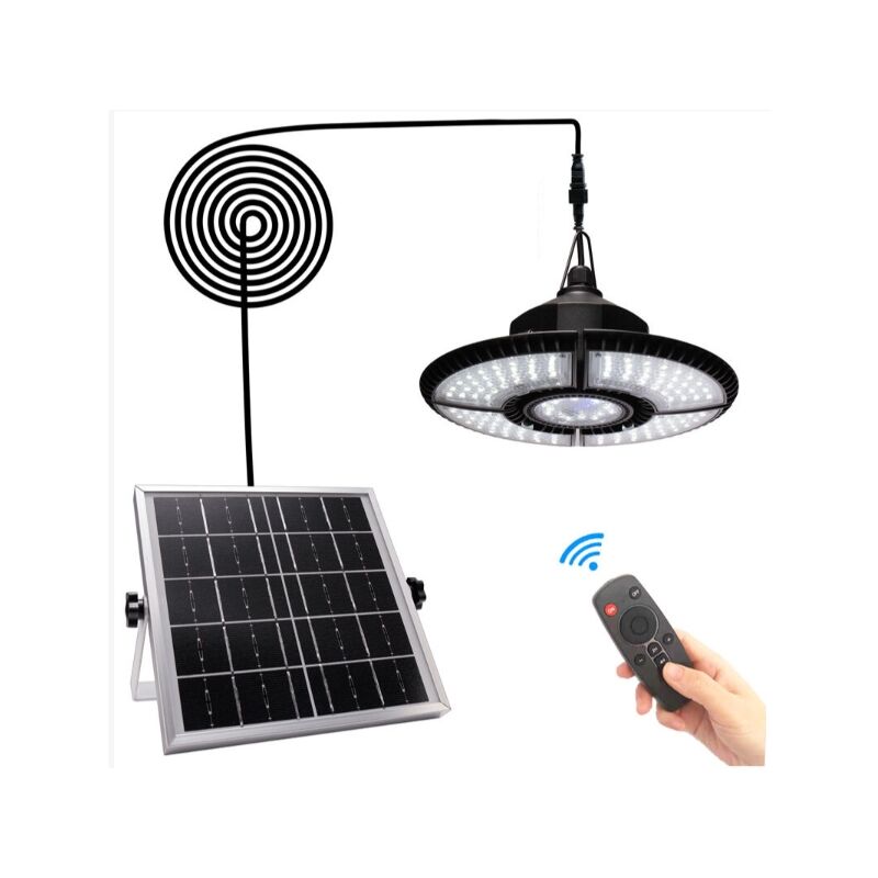 Lumière solaire d'intérieur 6v 5w, éclairage solaire de lustre à quatre feuilles un à un 4400MAH avec télécommande, adapté pour, maison, abri de