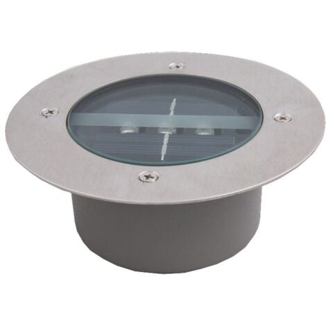 Lumière Solaire Extérieur, 4 Pack 3 LED Spot Lampe Solaire Jardin, Etanche IP65, Pelouse Lumière Decorative Pour Chemin Terrace Jardin Allée (Rond, Blanc Froid)