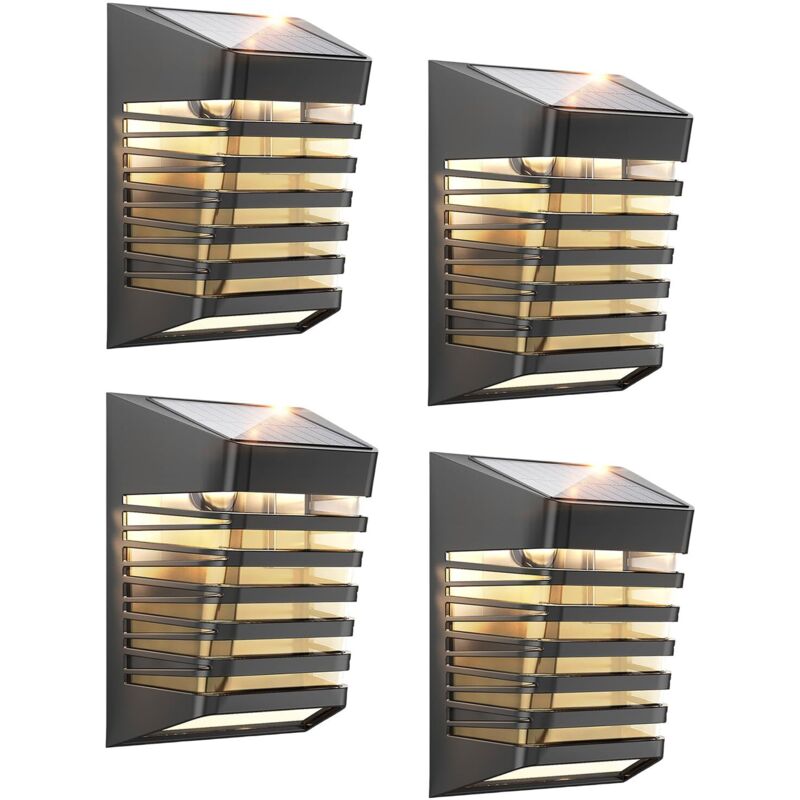 Dpzo - Lumiere Solaire Exterieur-4 Pack, Lampe Solaire Exterieur Jardin, 2 Modes IP54 Etanche Eclairage Exterieur Solaire pour Jardin, Clôture,
