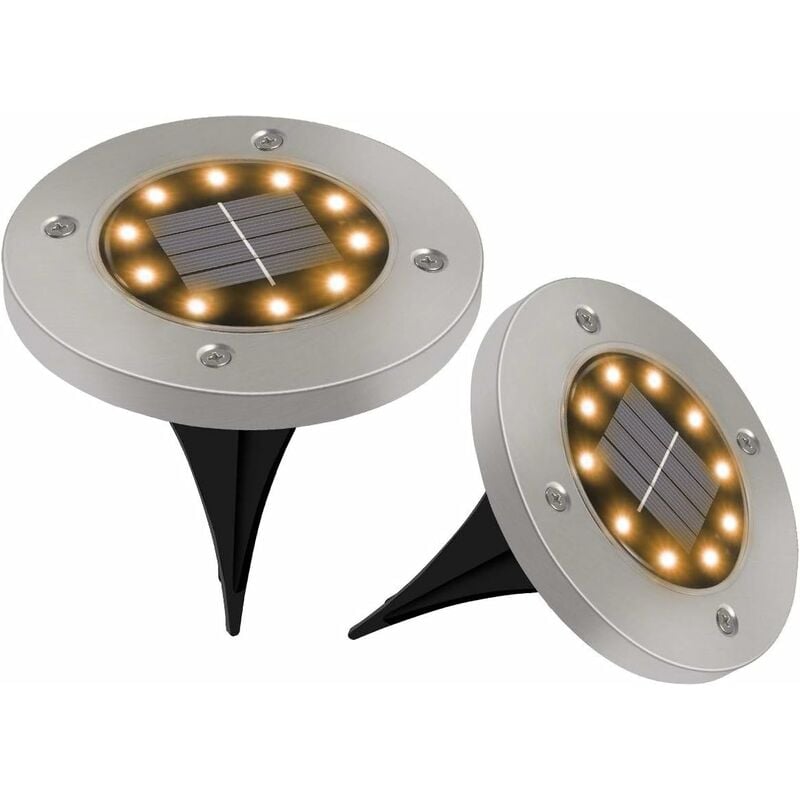 Fei Yu - Lumière Solaire Extérieur 6 Pack 10 led Lampe Solaire Sol étanche IP65 Spot Solaire Extérieur