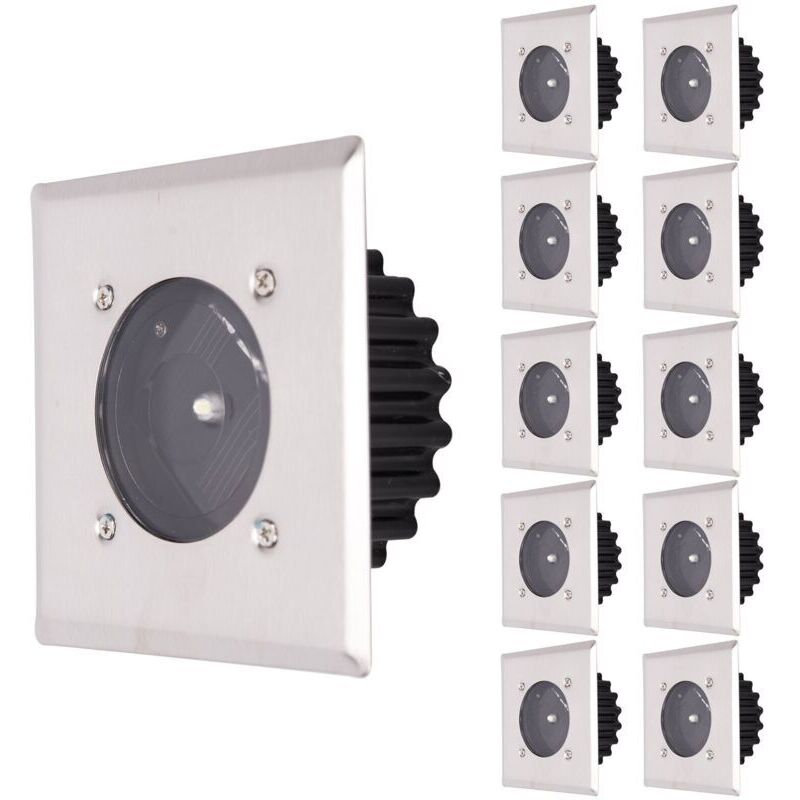 Lumière Solaire Extérieur , LED Lampe solaire au sol 10 Pack , Réverbère Lumières , Ensevelies Lumière, étanche IP65 (Blanc Froid)