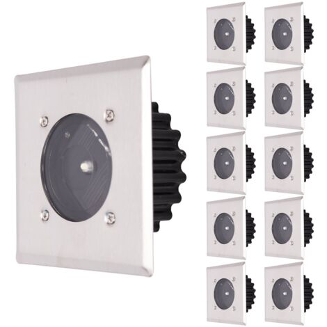 Lumière Solaire Extérieur , LED Lampe solaire au sol 10 Pack , Réverbère Lumières , Ensevelies Lumière, étanche IP65 (Blanc Froid)