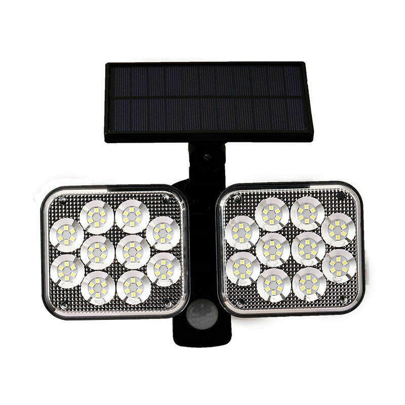 Lumiere Solaire Exterieur, étanche IP65 pour Cabanon, Garage, Jardin-2108 Applique double tête